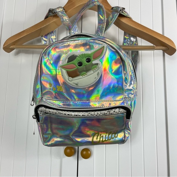 Disney's Mandalorian The Child Metallic Holographic Backpack - Picture 2 of 10